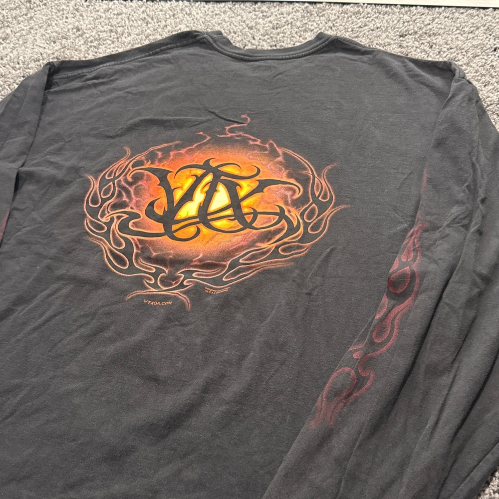 Vintage Hanes VTX Riders T-Shirt Mens Black Excellent Flame Graphic 3XL